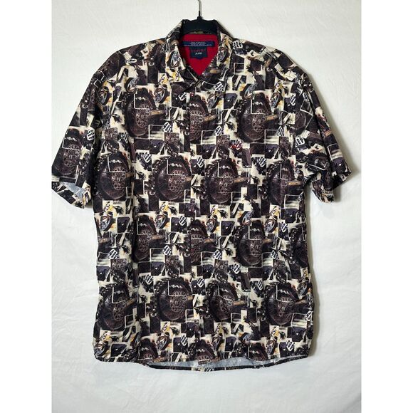 Tommy Jeans Vintage Men's Motocross Dirt Bike Print Button Up Shirt, Size M - Picture 1 of 3